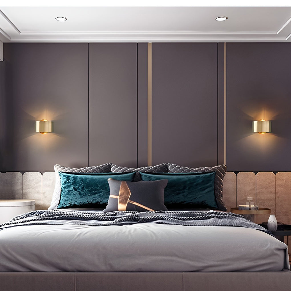 Gold Circular Wall Sconce Modern Up Down Light Iron Finish