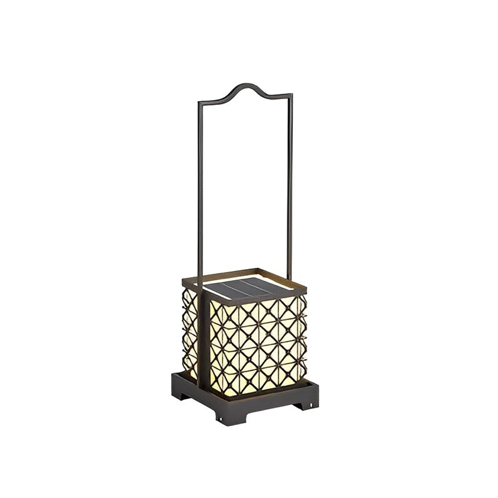 Modern Black LED Outdoor Solar Lawn Lamp with Waterproof Design