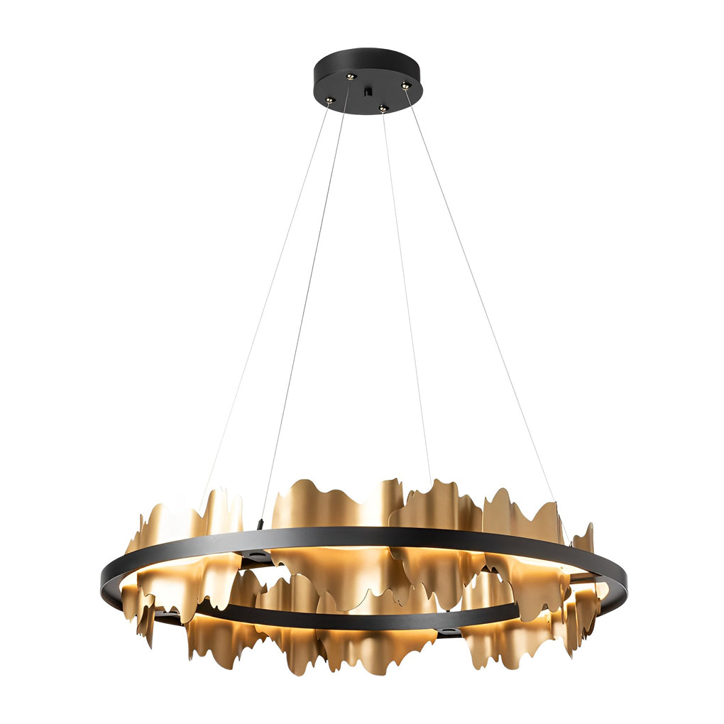 Modern Circular LED Chandelier with Stepless Dimming & Remote