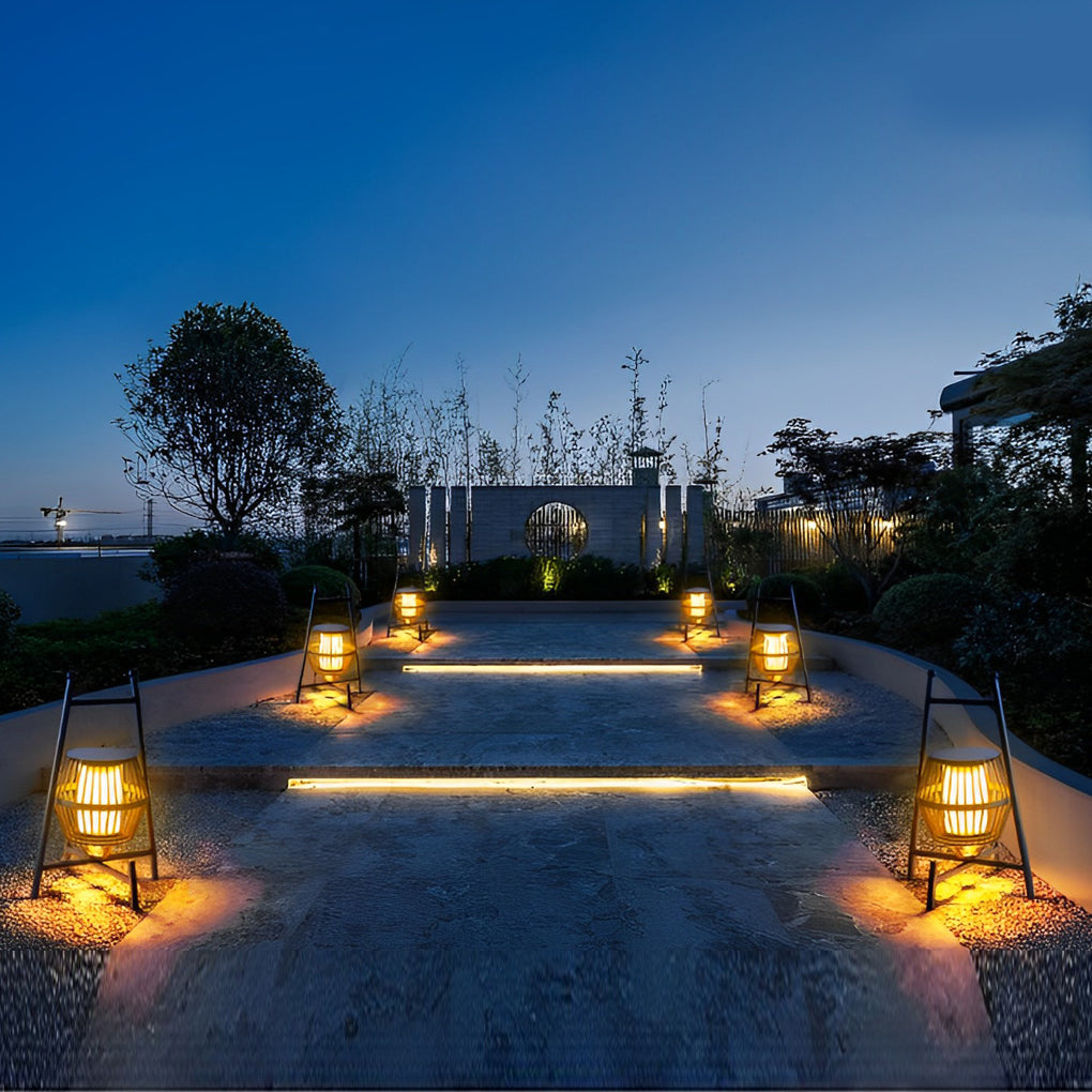 Dimmable Solar LED Outdoor Lantern - Modern Aluminum Garden Light
