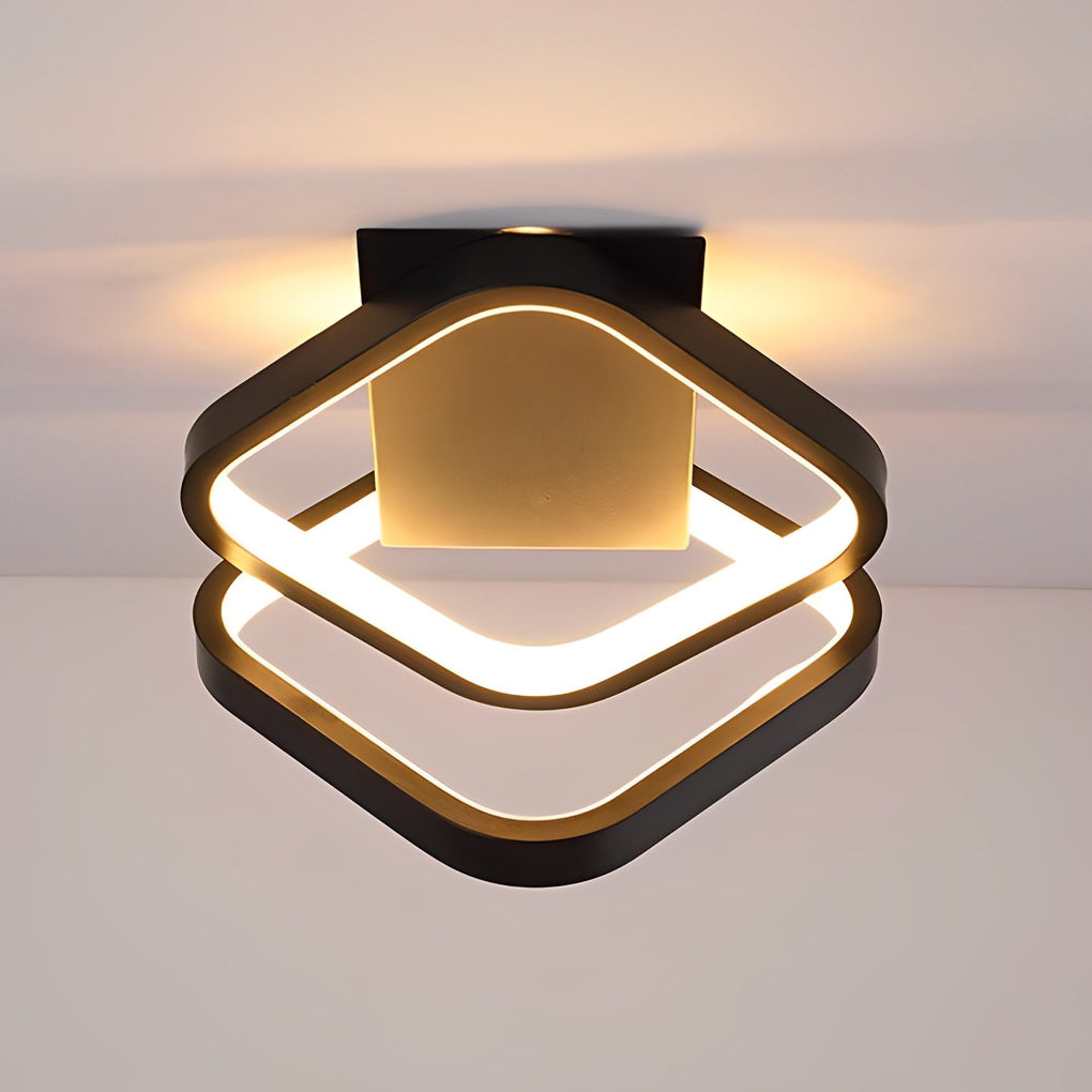 Modern Geometric LED Flush Mount Ceiling Light Metal Aluminum