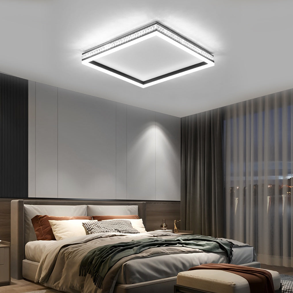 Modern Dimmable LED Semi Flush Ceiling Light with Remote Control