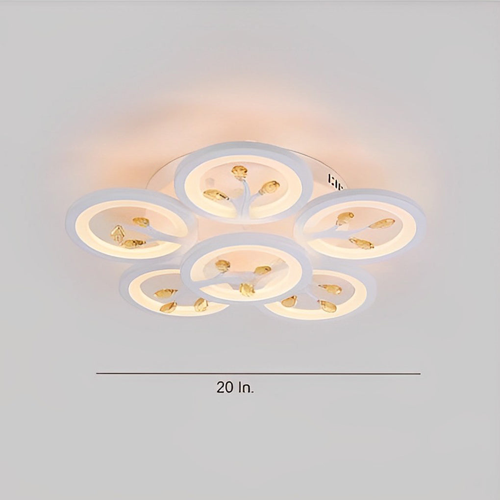 16-Light Flower Dimmable LED Flush Mount Ceiling Light White