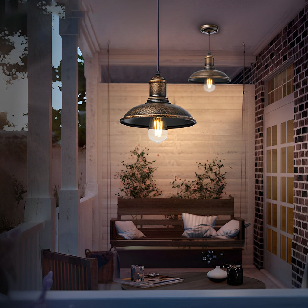 Retro Industrial Waterproof Iron Outdoor Pendant Light