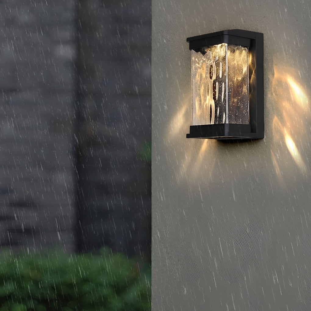 Modern Black Aluminum Glass Outdoor Wall Light IP65 Waterproof