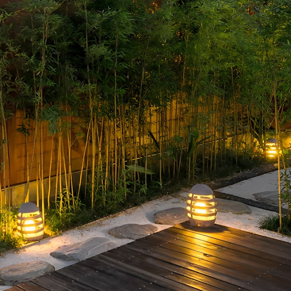Egg-Shaped Resin LED Lawn Light - Modern Waterproof Outdoor Lighting