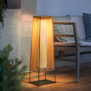 Solar LED Outdoor Floor Lamp Rustic Rubber Shade Waterproof