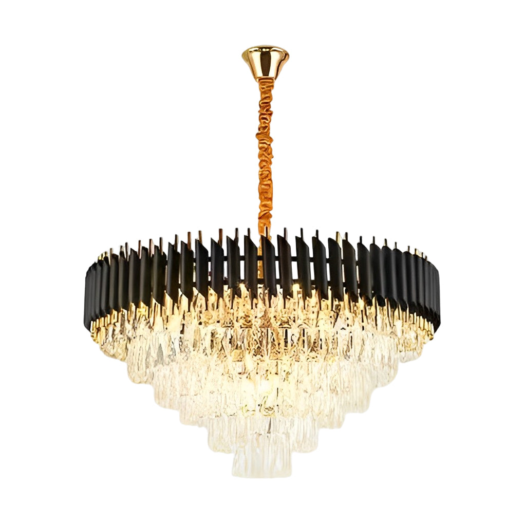 Crystal Round Oval Chandelier Modern Luxury Dimming Iron Glass