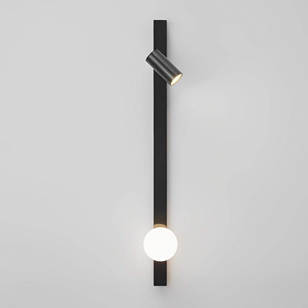 Modern Black Gold LED Wall Sconce with Adjustable Spotlight