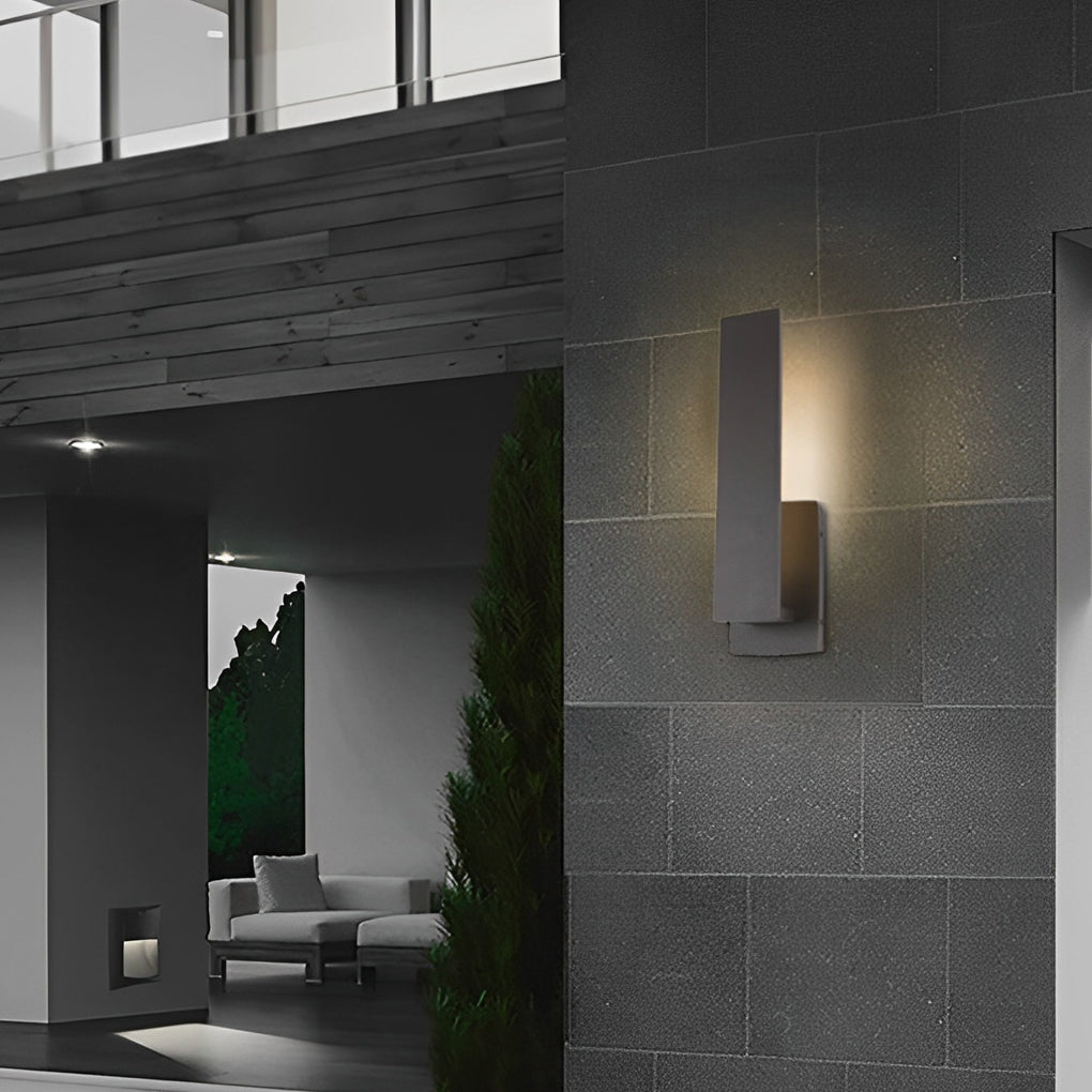 Modern Aluminum LED Outdoor Wall Light - Waterproof Black Sconce