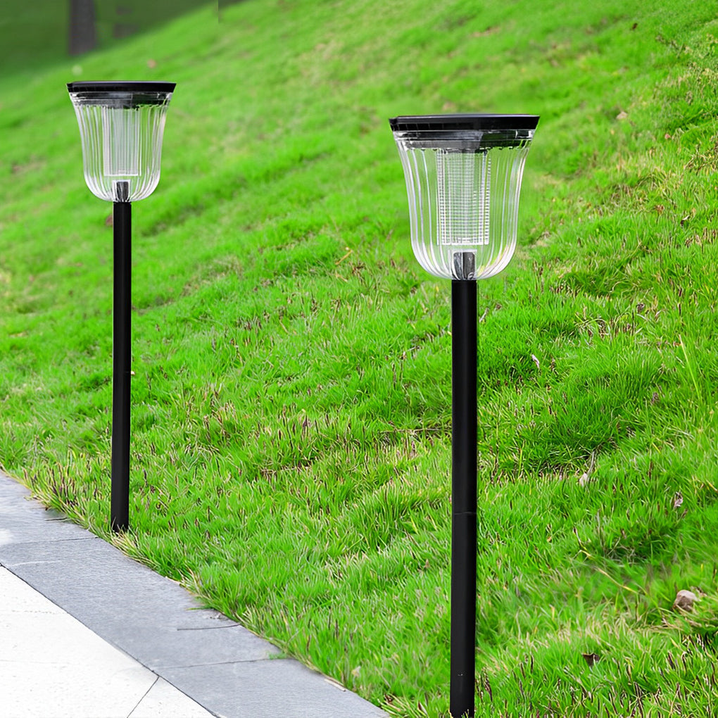 Solar Motion Sensor Lawn Lights Set of 2 - Waterproof LED Outdoor