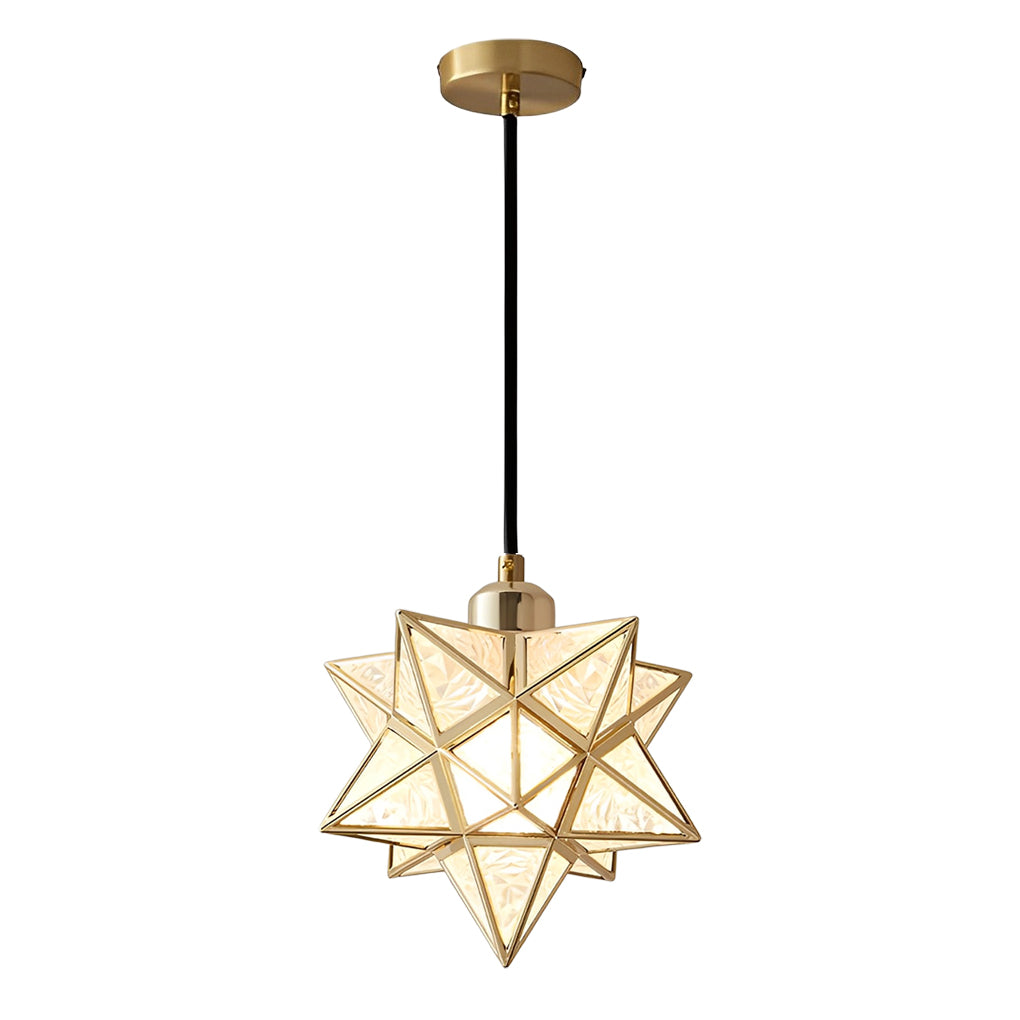 Star Pendant Light | Modern 3-Step Dimming | Glass & Iron Finish