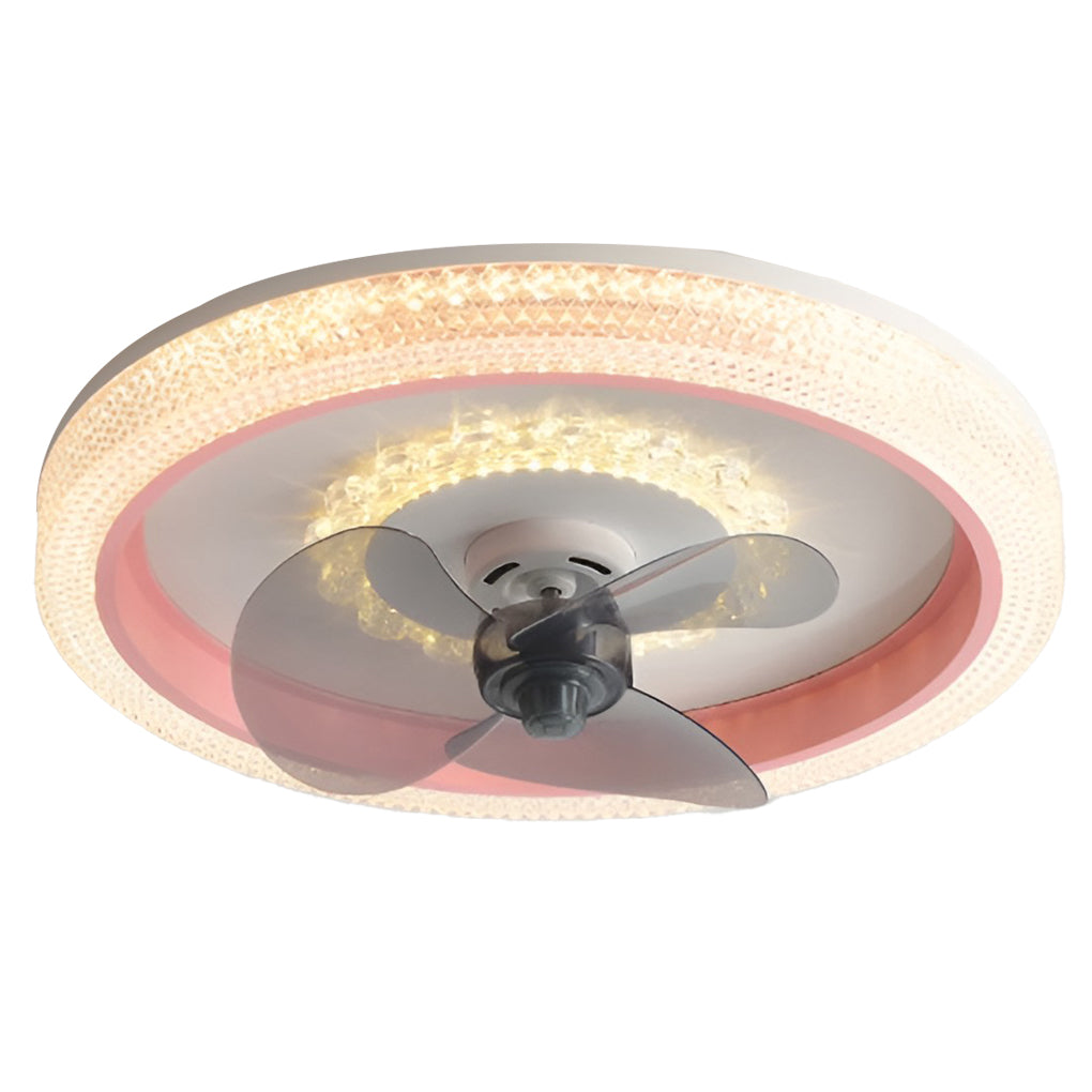 Modern LED Ceiling Fan Light with Dimmable Remote & 360° Rotation