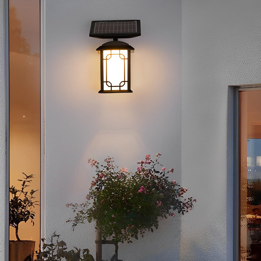 Modern Solar LED Outdoor Wall Light with Remote – Dimmable &