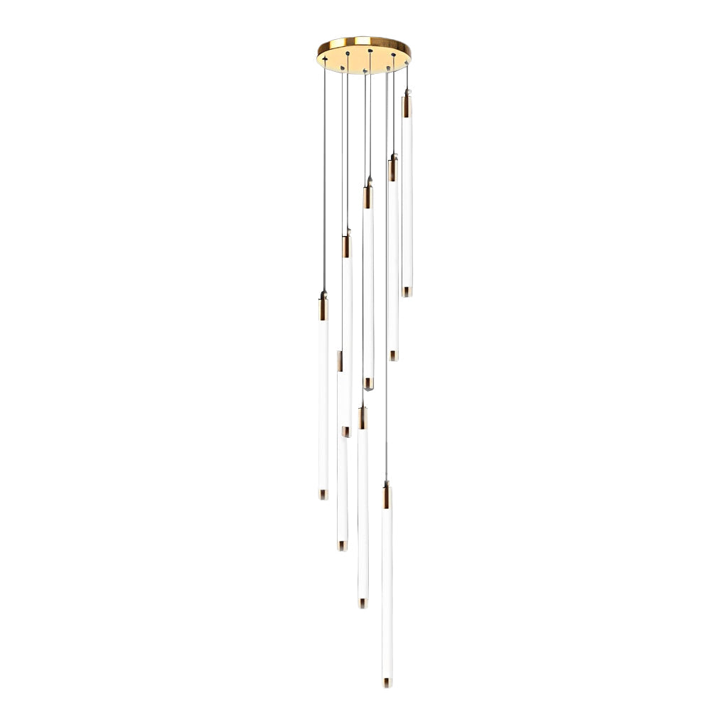 Spiral LED Staircase Chandelier Modern Long Tube Acrylic Light
