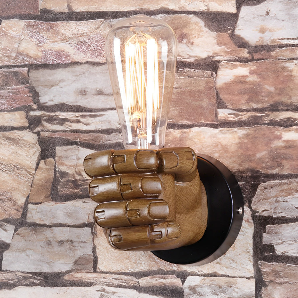 Resin Fist Wall Sconce – Industrial Retro Style Lighting