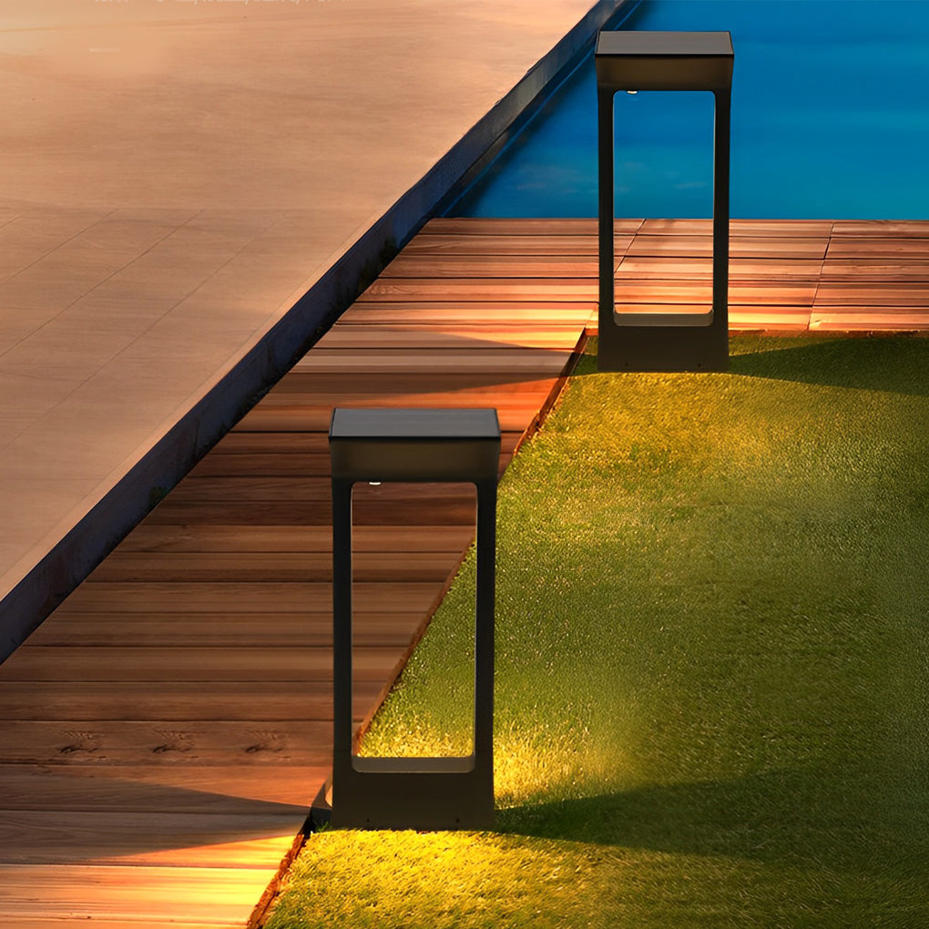 Modern Door-Shaped LED Solar Pathway Lights - Die-Cast Aluminum