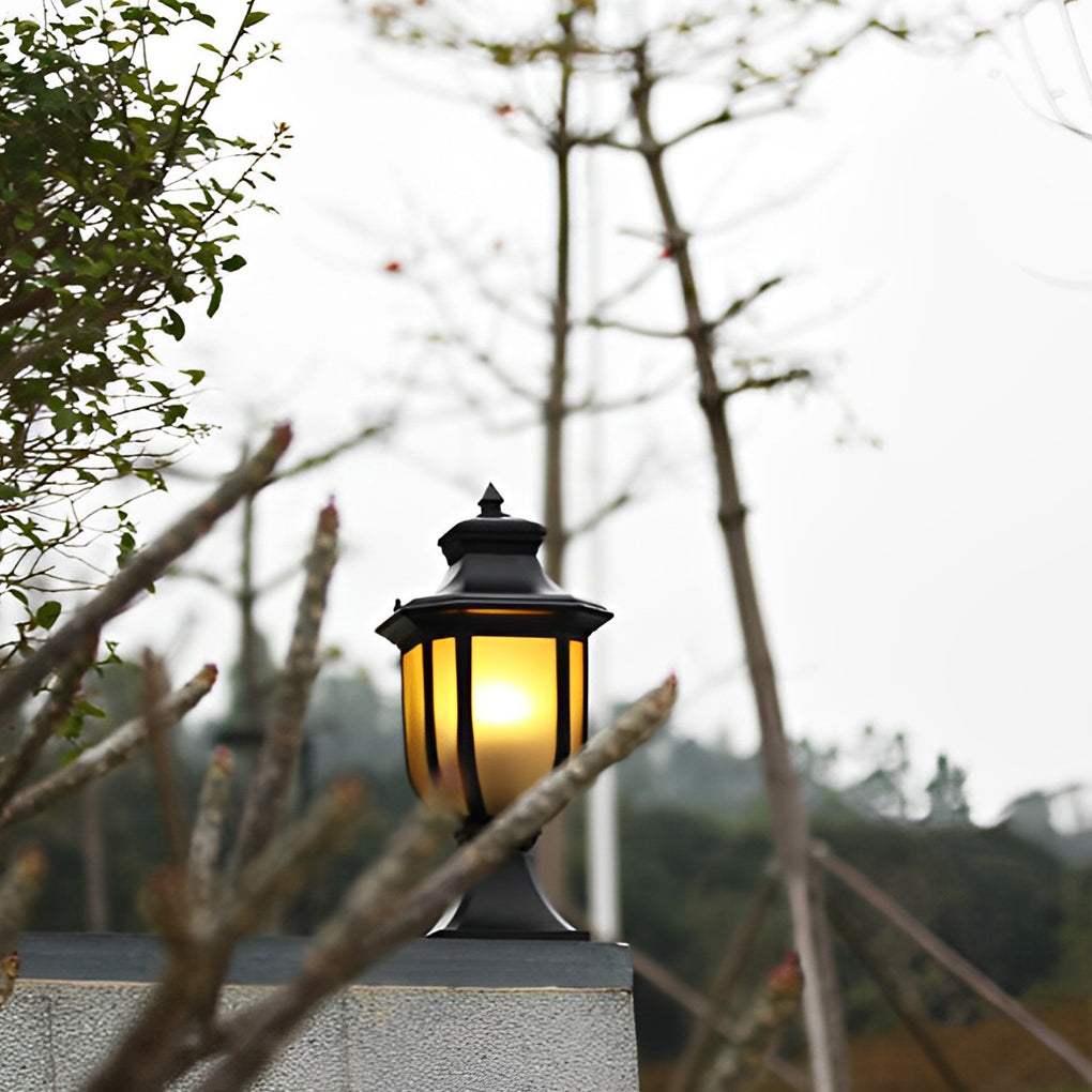 Modern Aluminum Outdoor Post Light with Glass Shade – Waterproof