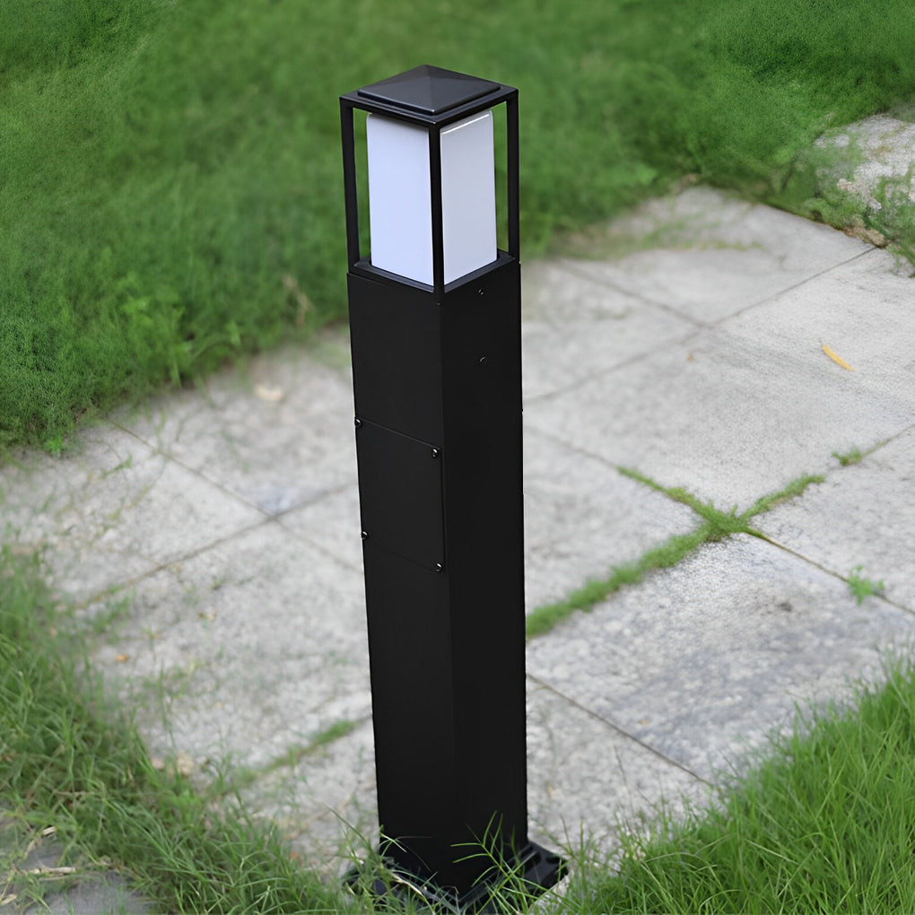 Modern Black Aluminum Bollard Path Light 31.5" Outdoor Garden