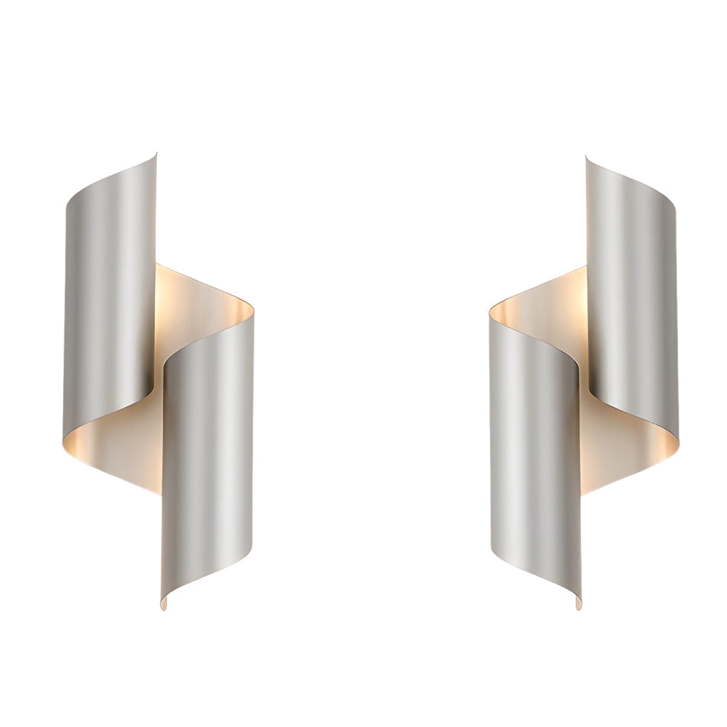 Geometric Up Down Wall Sconce Set - Modern Metal Lighting (2pcs)