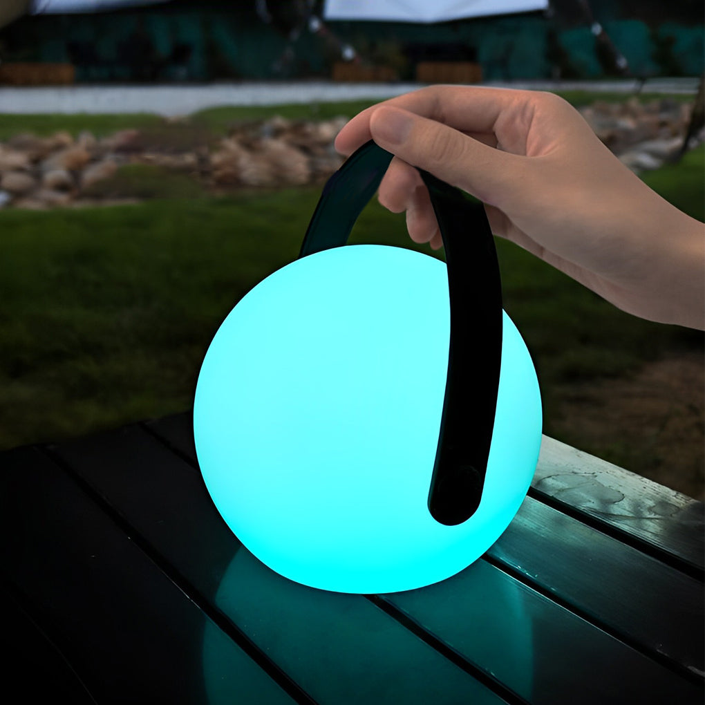 Portable RGB Sphere Table Lamp with Touch Dimmer and USB Charging