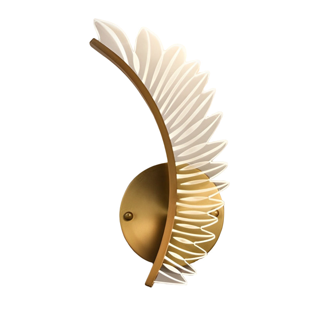 Feather Leaf LED Wall Sconce with 3-Step Dimming - Copper & Acrylic