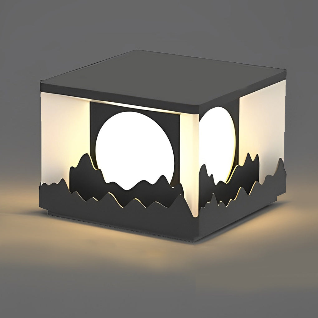 Mountain Scenery Solar Fence Post Light Modern Outdoor Waterproof