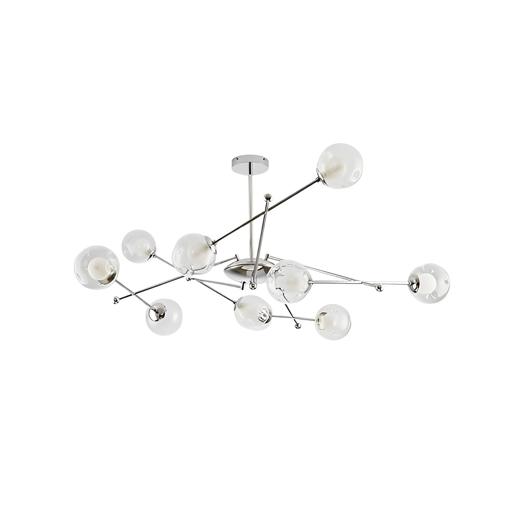 Modern Multi-Light Glass Globe Chandelier with Three-Step Dimming