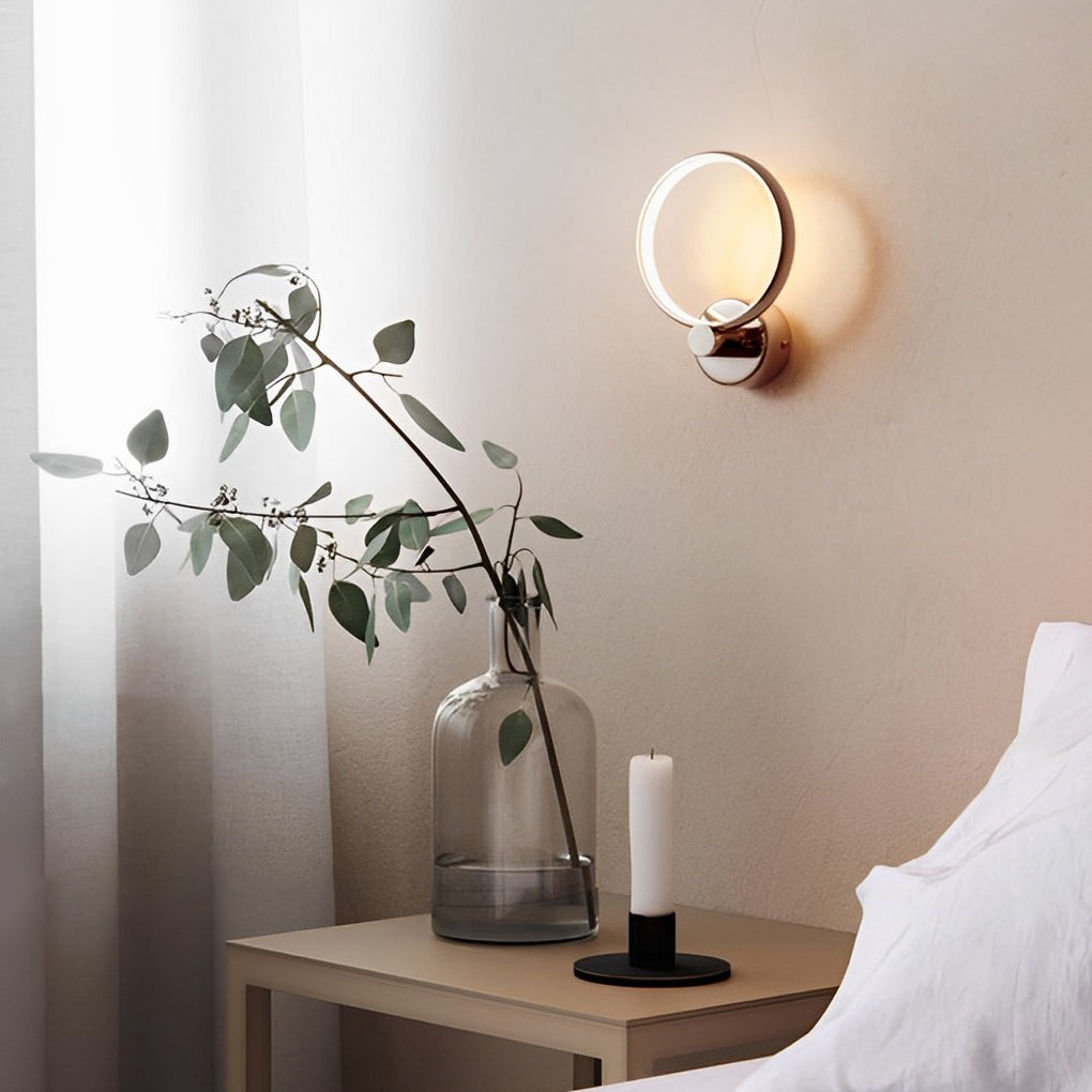 Modern Circular Aluminum LED Wall Sconce with Acrylic Shade