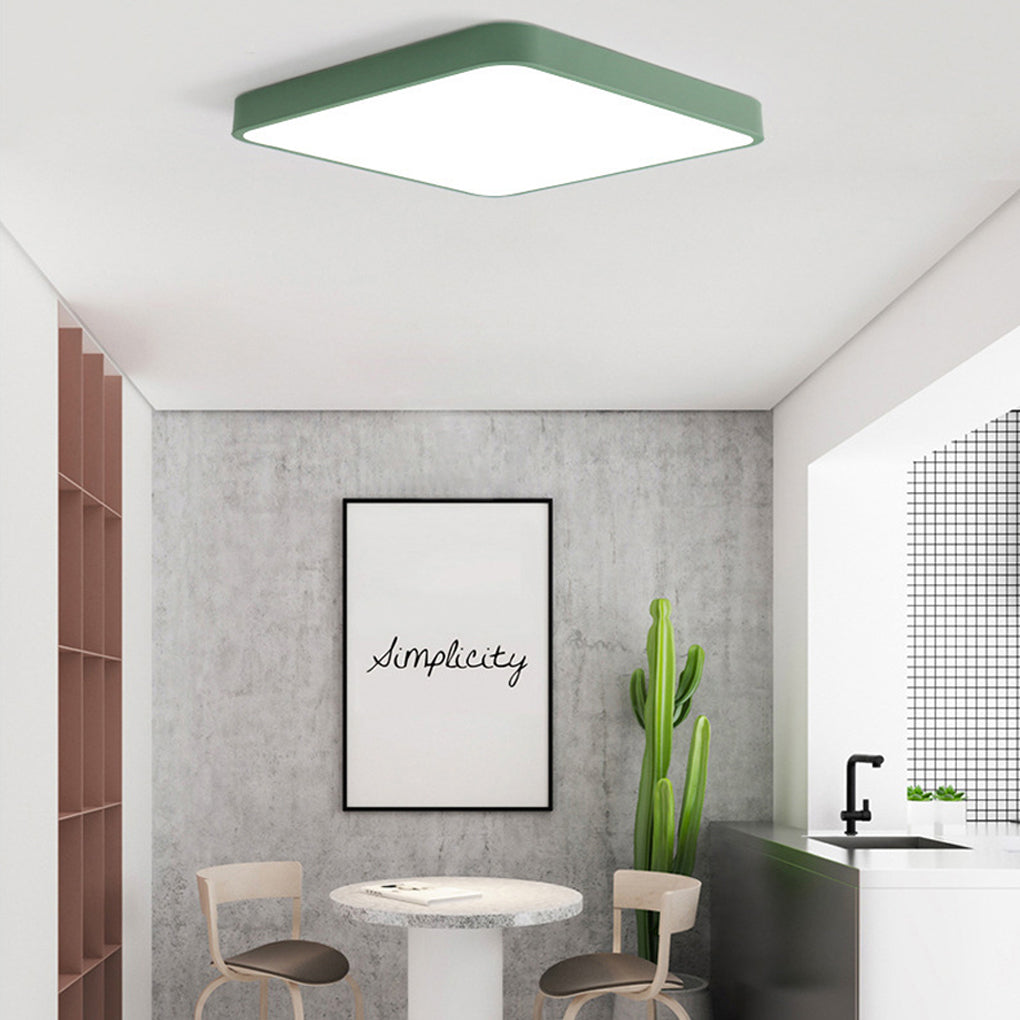 Modern Square LED Flush Mount Ceiling Light Metal Acrylic 16 Inch