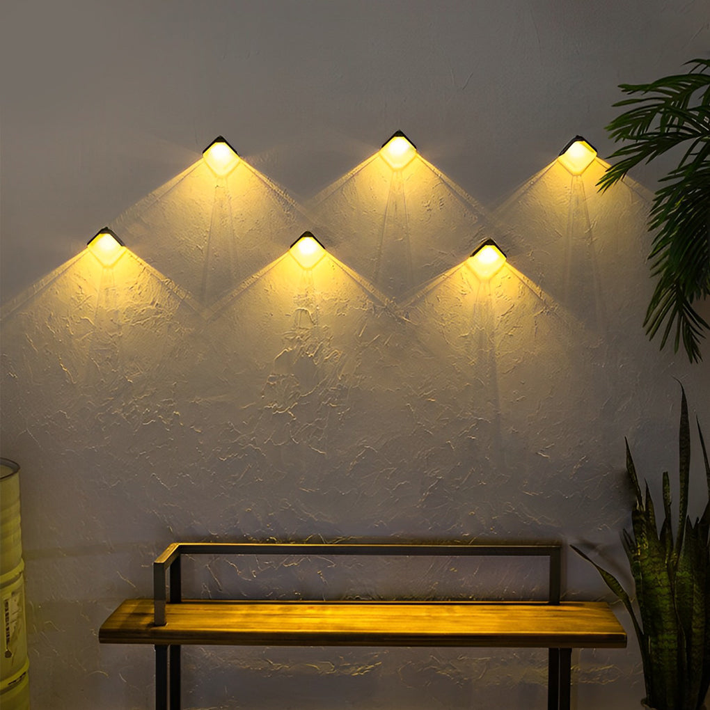 Modern Solar LED Outdoor Wall Light with Multi-Color RGB Modes