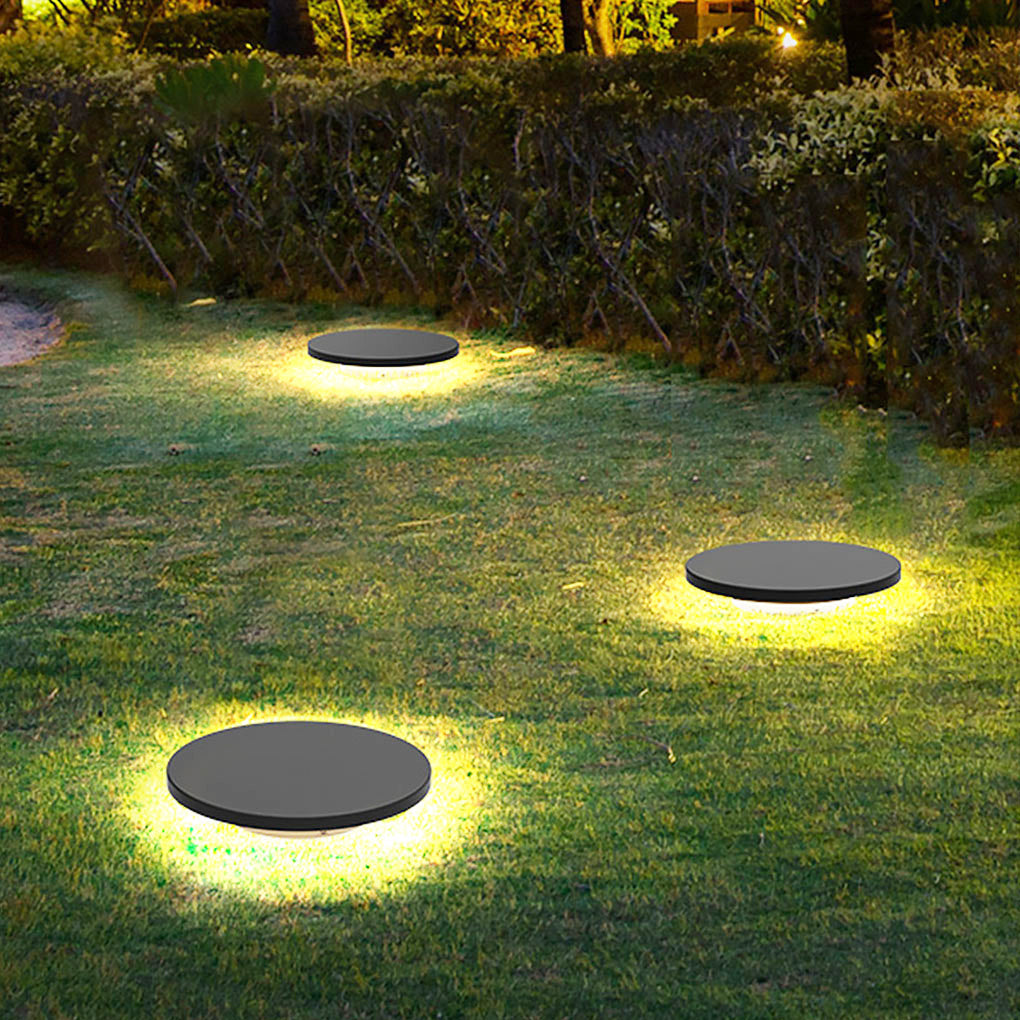 Halo LED Solar Ground Light | Warm White Outdoor Landscape Lighting