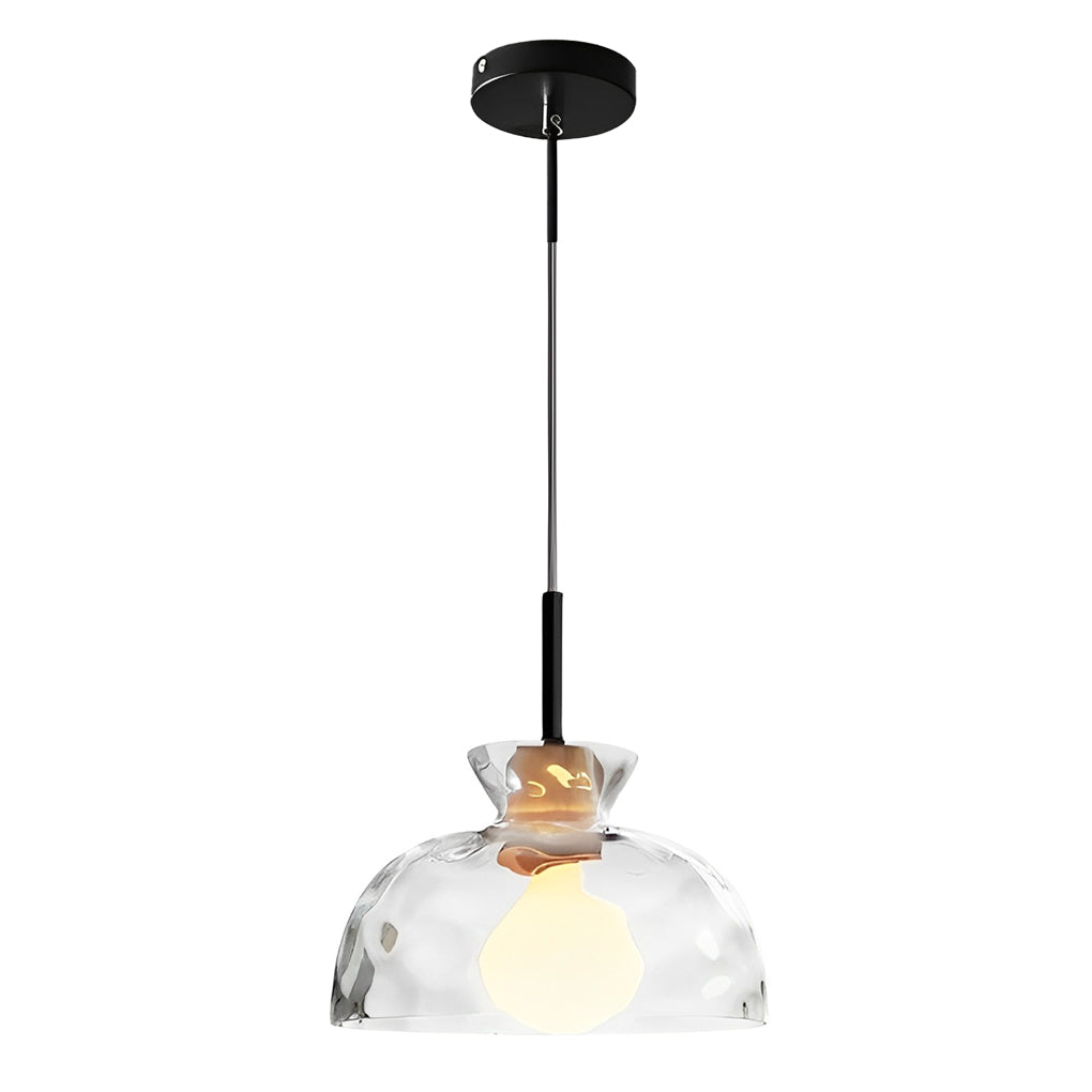 Modern Glass Wood Pendant Light | Japanese Minimalist Design