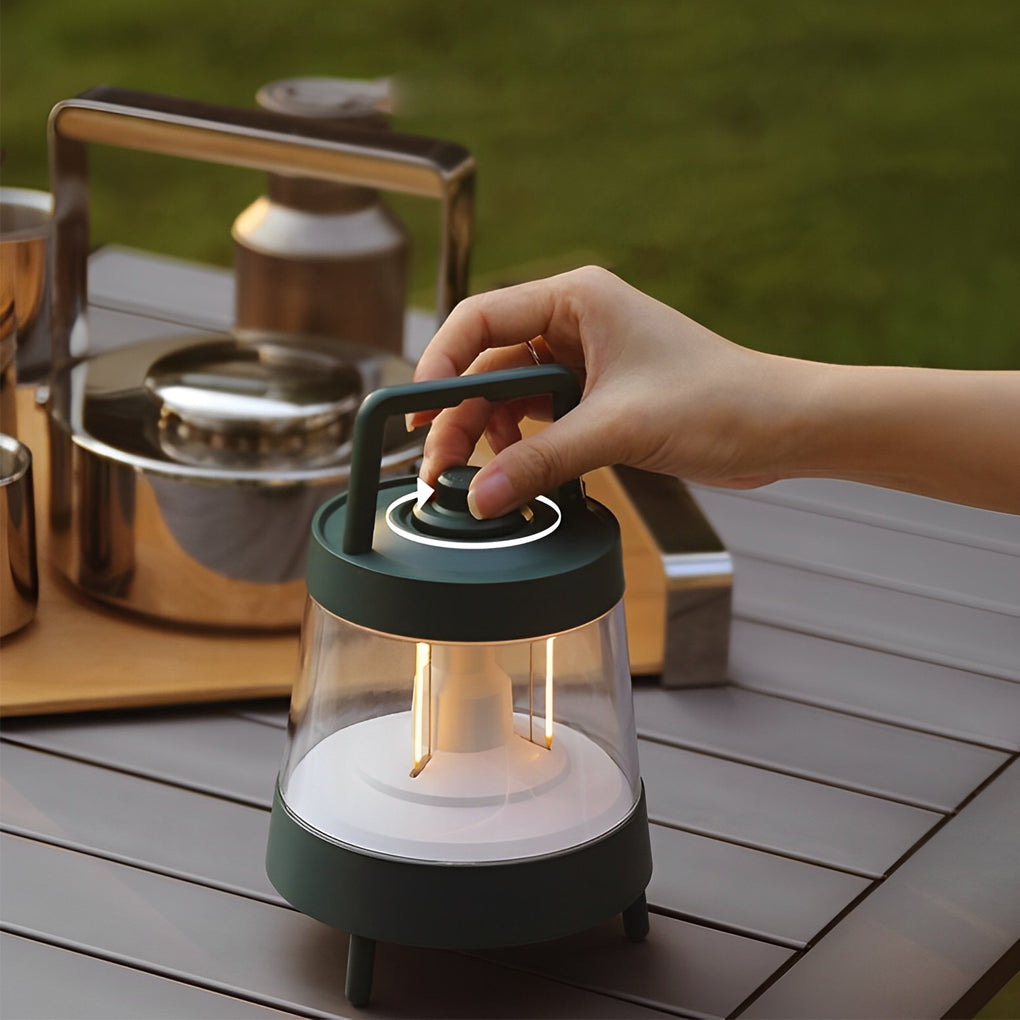 Rechargeable LED Outdoor Camping Lantern with Power Bank - Green