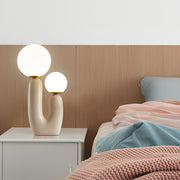 Modern Beige Cactus 2-Light Glass & Resin Accent Table Lamp