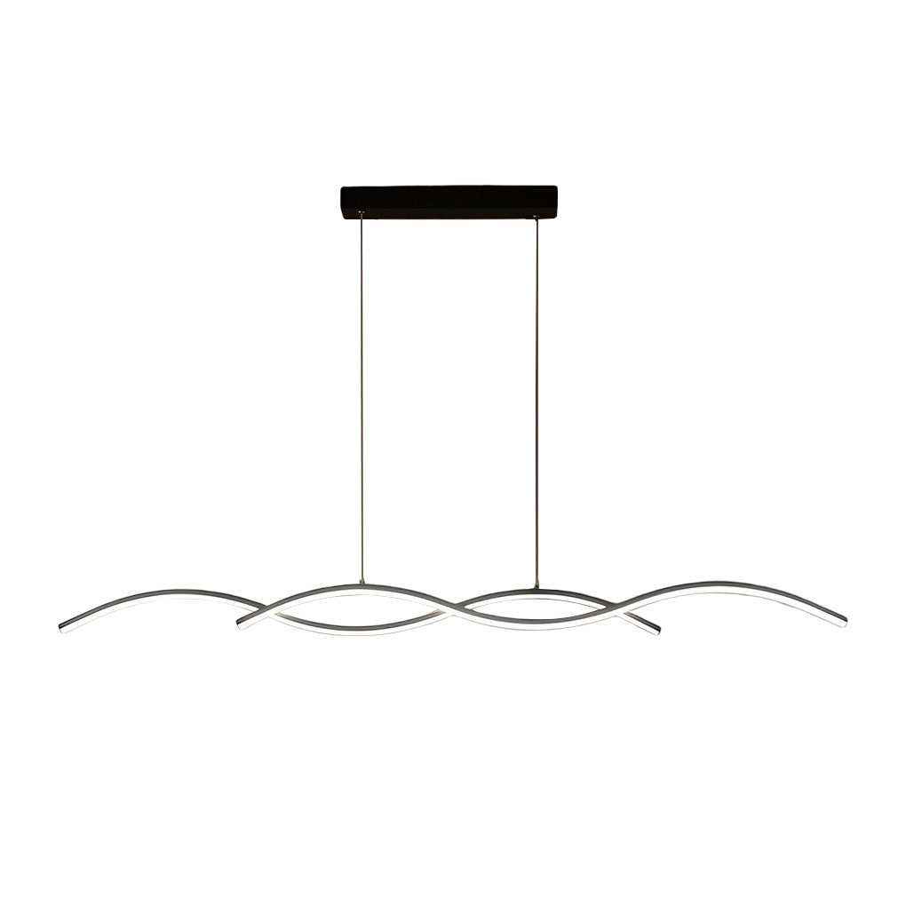 Modern Wave Pendant Light - Aluminum LED Dining Room Chandelier
