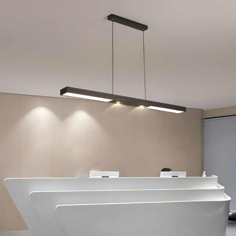 Linear LED Black Ceiling Light with Adjustable Spotlights