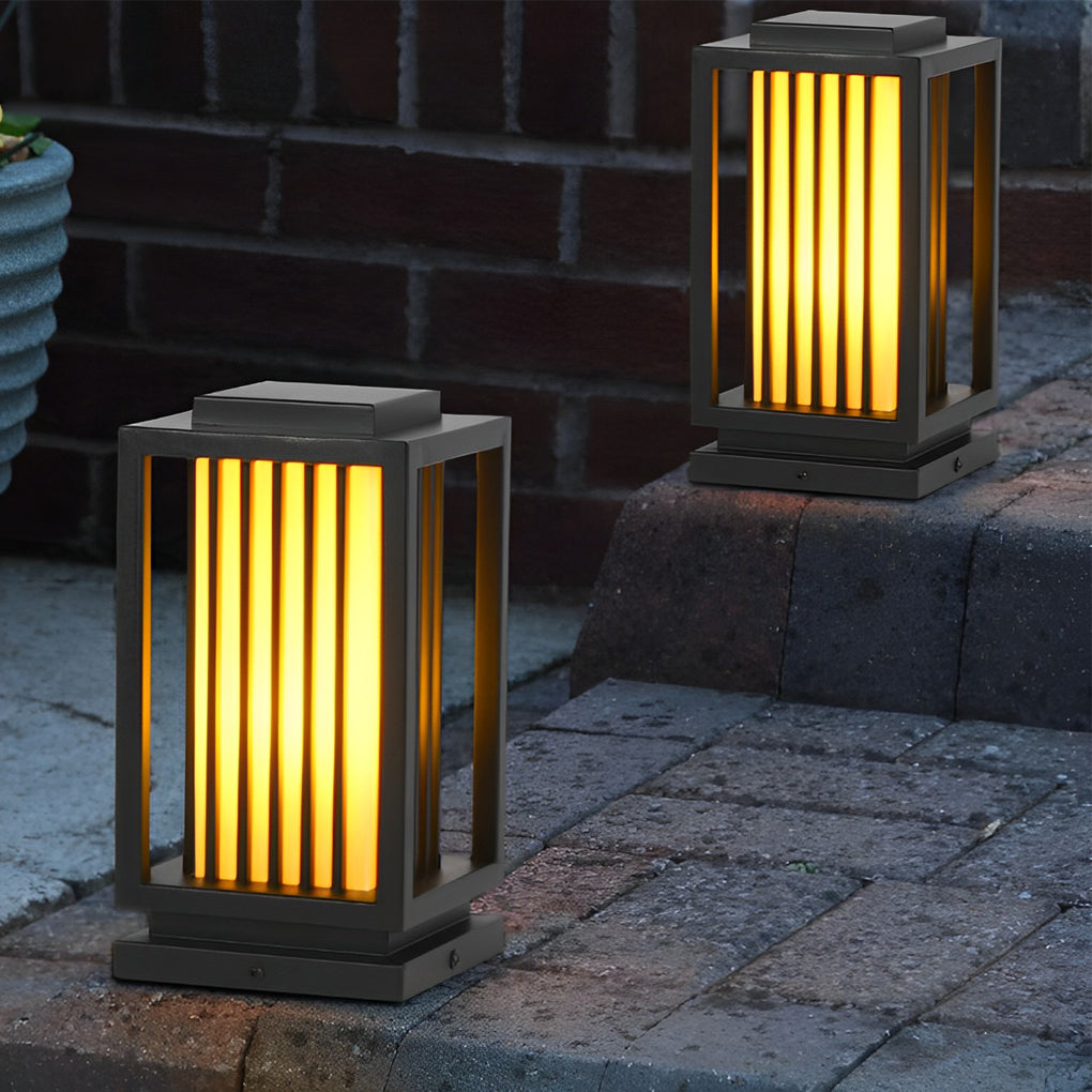 Modern Black Cage LED Pathway Lawn Light for Outdoor Landscape