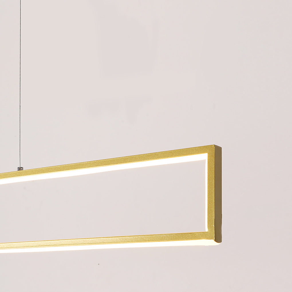 Rectangular Frame LED Modern Pendant Chandelier 47" Aluminum