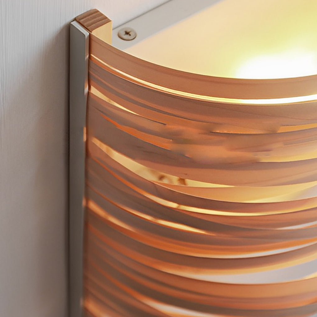 Handmade Wood Wall Sconce | Rustic Modern Semi-Cylindrical Design