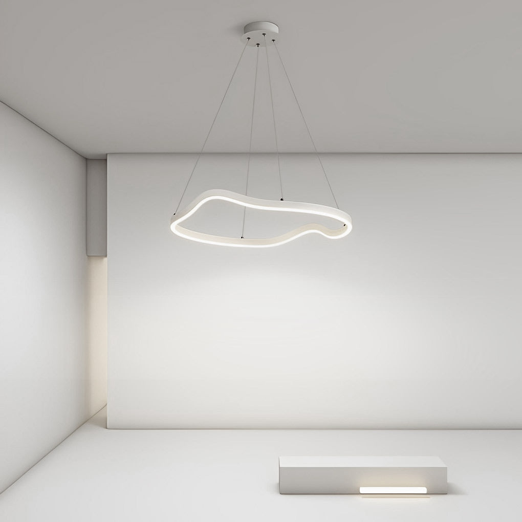 Modern Irregular Ring LED Pendant Light with 3-Step Dimming