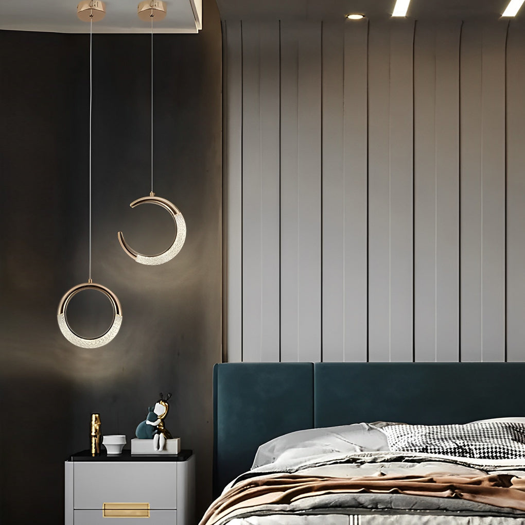Modern Nordic Ring Pendant Light with LED – Gold Electroplated
