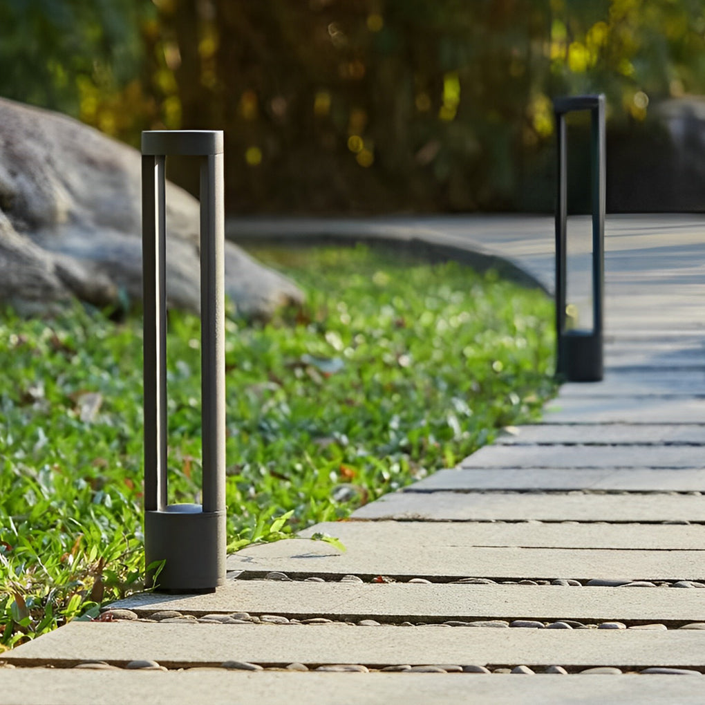 Modern Cylinder LED Pathway Light - Die-Cast Aluminum Black