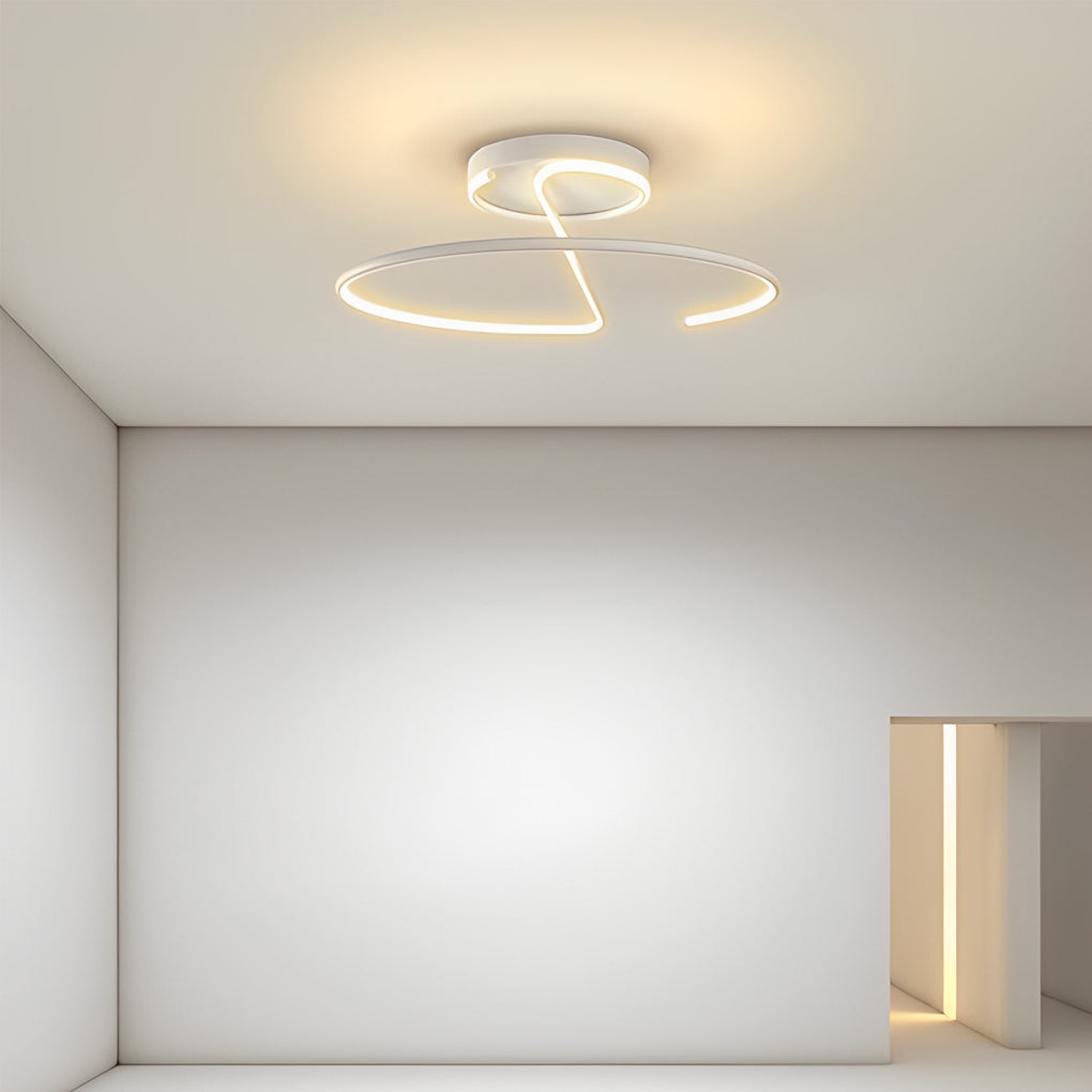16" Modern LED Semi Flush Mount Ceiling Light - Aluminum & Acrylic