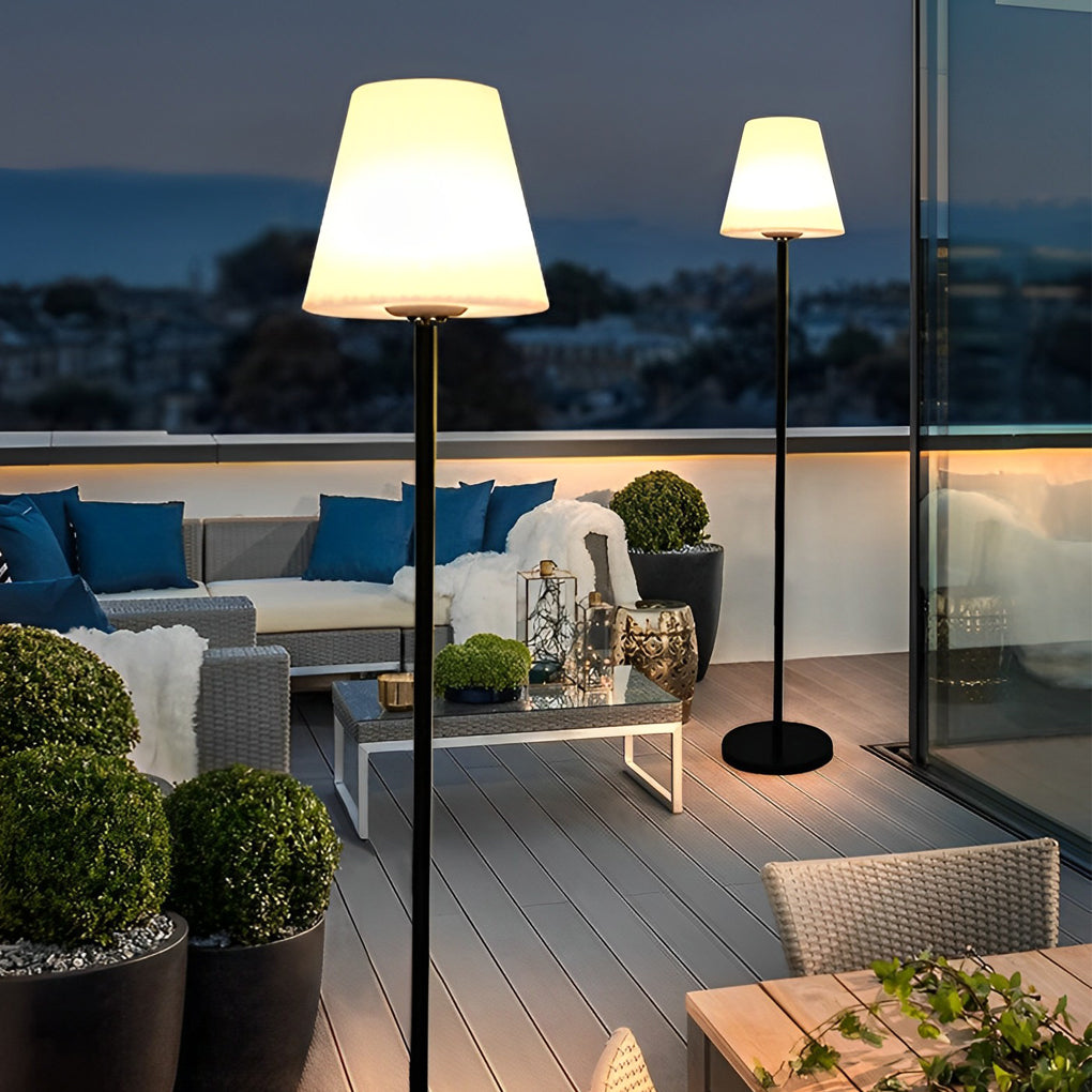 60 Inch Modern Solar LED Outdoor Floor Lamp with App Control