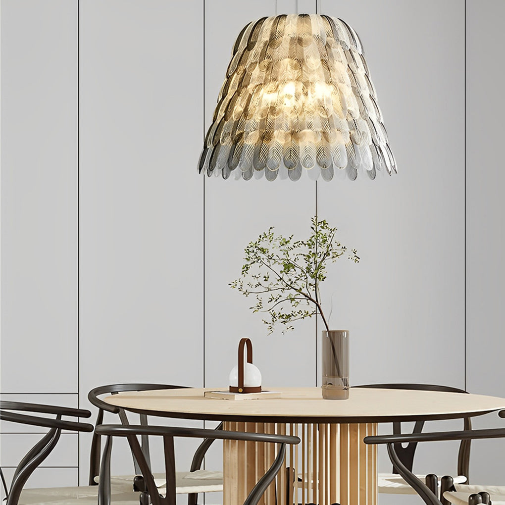 Modern Feather Chandelier with 3-Step Dimming - Acrylic Pendant