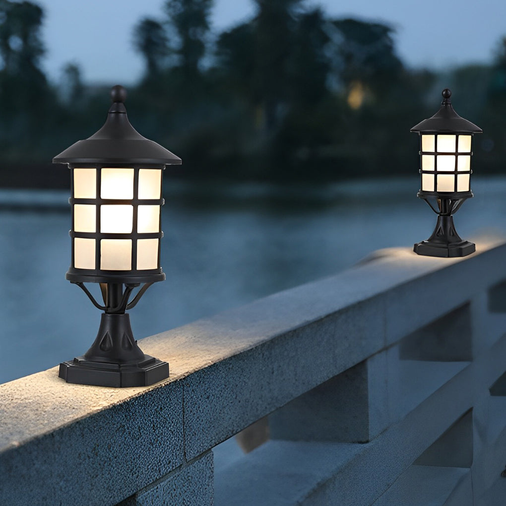 Modern Black Solar Fence Post Light with Remote Control
