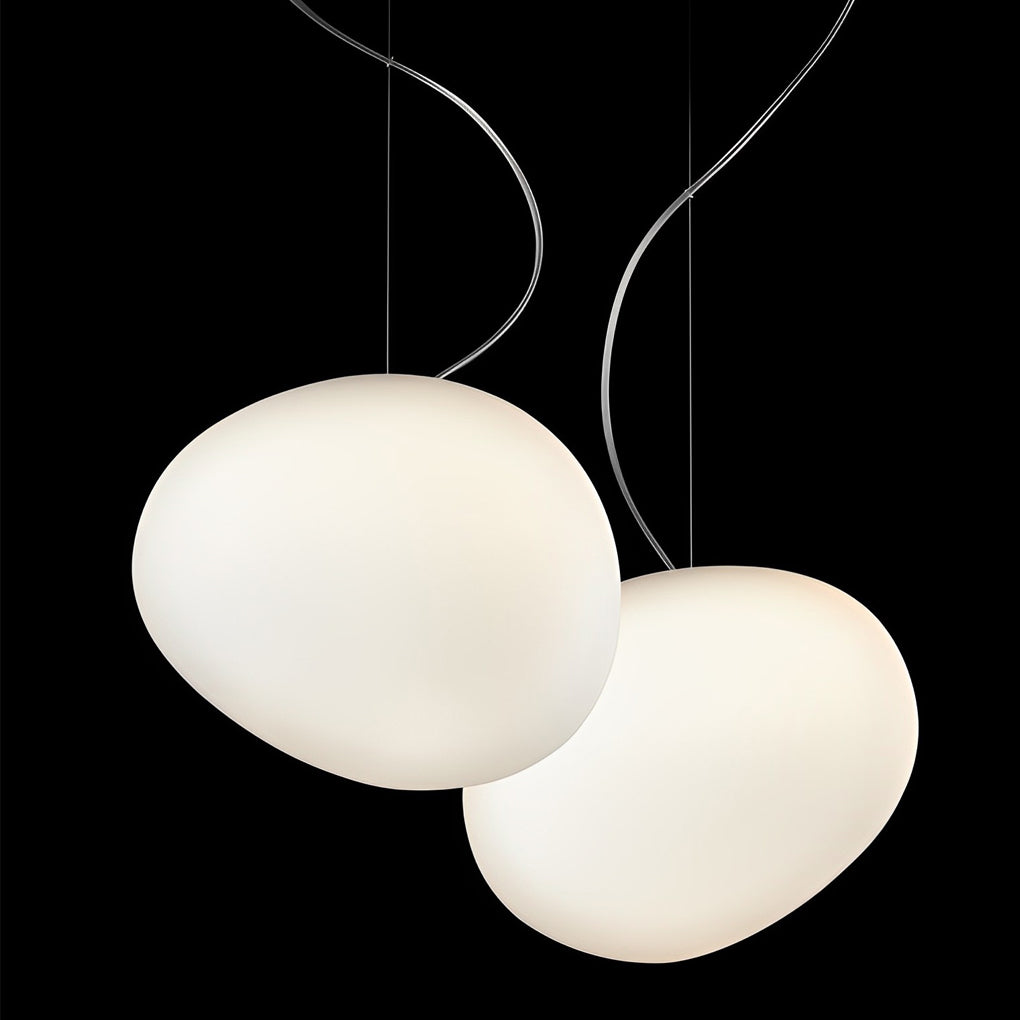 Modern Glass Globe LED Pendant Light White Spherical Hanging Lamp