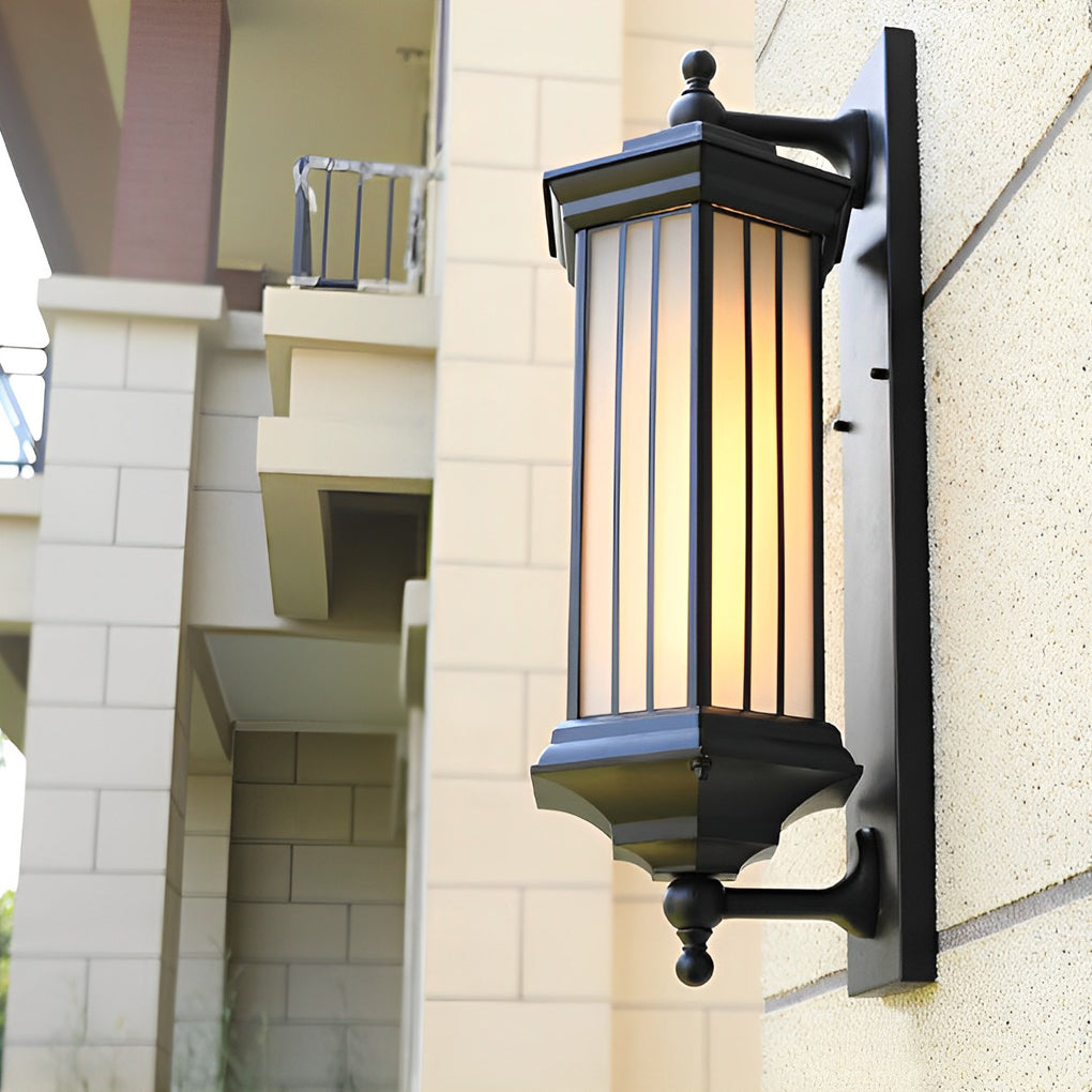 Modern Retro Outdoor Wall Light - Black Aluminum Waterproof Sconce