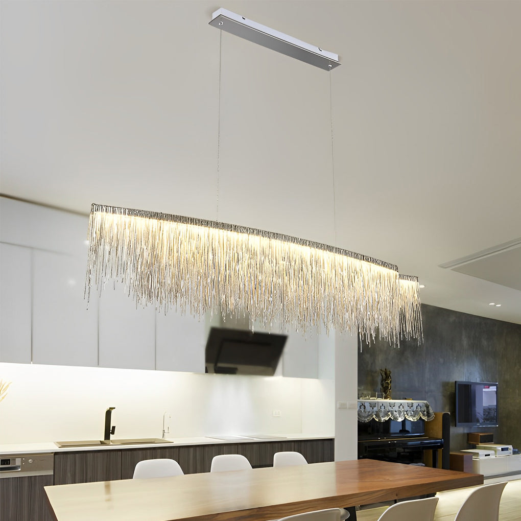 Aluminum Tassel Chain LED Dimmable Post-Modern Dining Chandelier